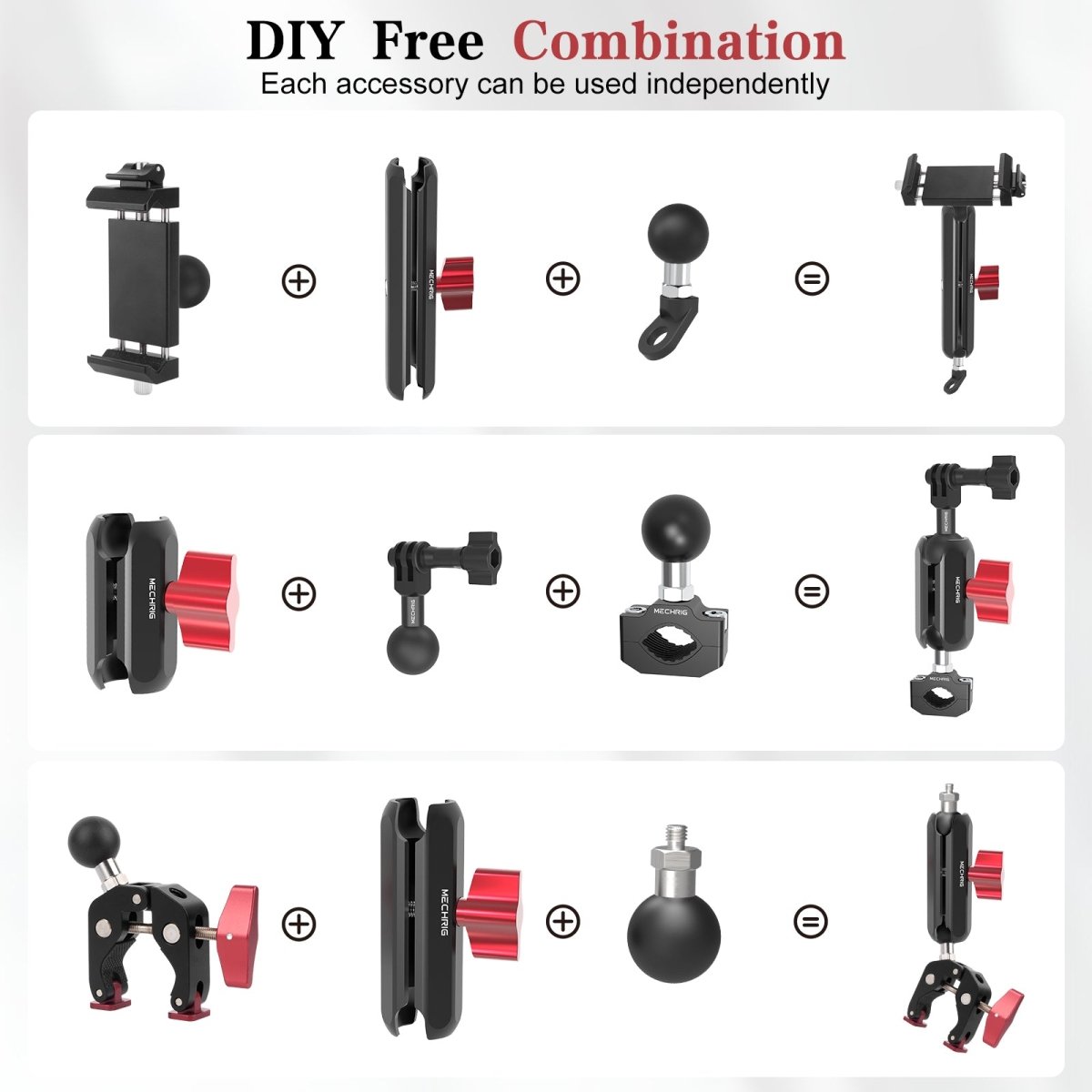 Mechrig Quick-Release 360° Ball Head Phone Mount with Super Clamp