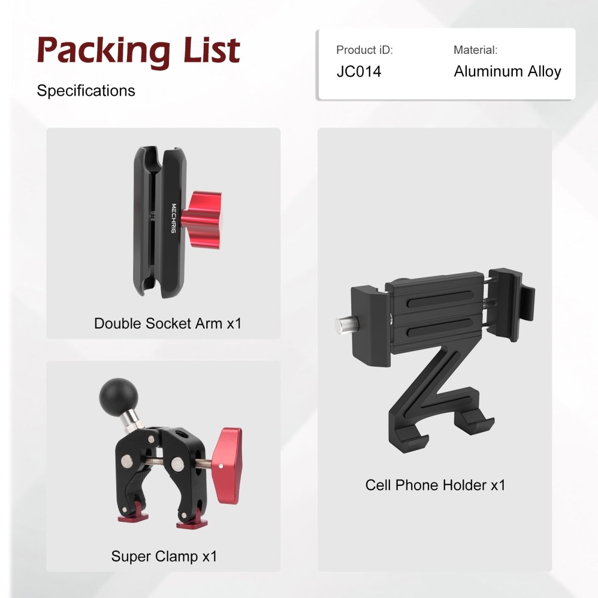 Mechrig Quick-Release Phone Mount with 360° Ball Head and Super Clamp