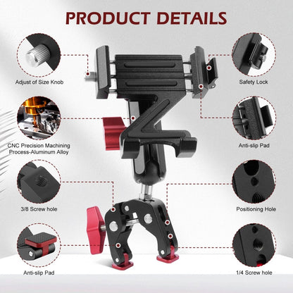 Mechrig Quick-Release Phone Mount with 360° Ball Head and Super Clamp