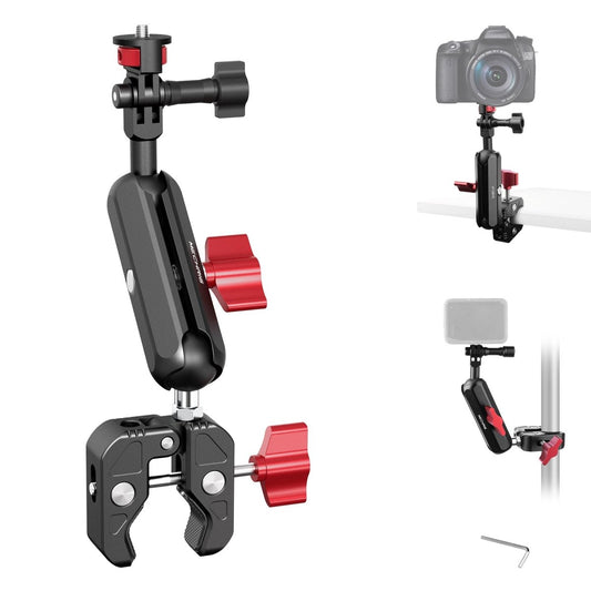 Mechrig Riding Dual Ball Head Super Clamp Mount with GoPro Base & 1/4" Screw