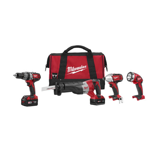 Milwaukee 2695-24 M18 Cordless LITHIUM-ION 4-Tool Combo Kit - Grip Support Store