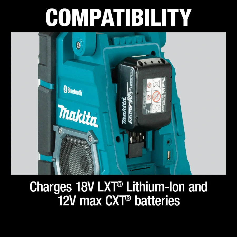 Makita XRM10 18V LXT/12V max CXT Lithium-Ion Cordless Bluetooth Job Site Charger/Radio - Grip Support Store