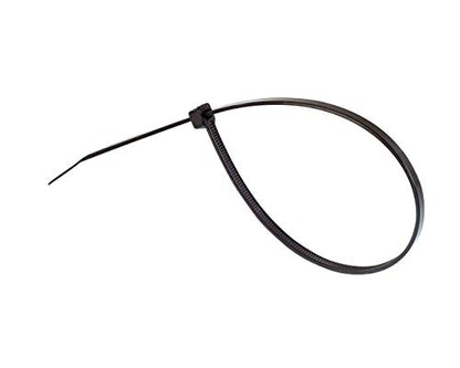 12" Black Zip Ties, 100 Pack, 50lb Strength