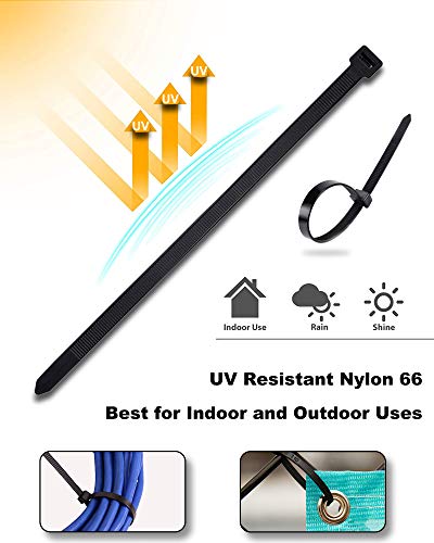 Heavy Duty 18 Inch / Black Zip Ties - 50 Pack