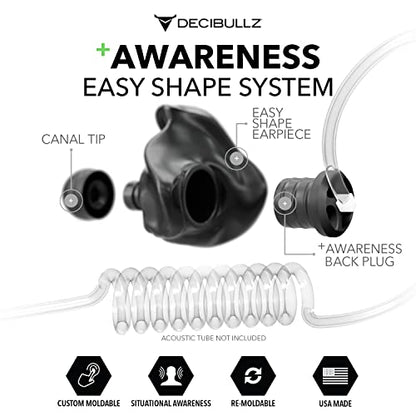 Custom Molded Thermo-Fit Earpieces Designed for Clear Acoustic Tube Radios (Awareness)
