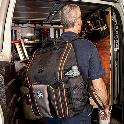 Klein Tool Bag Backpack, Heavy Duty with 21 Pockets and Large Interior, Water Resistant
