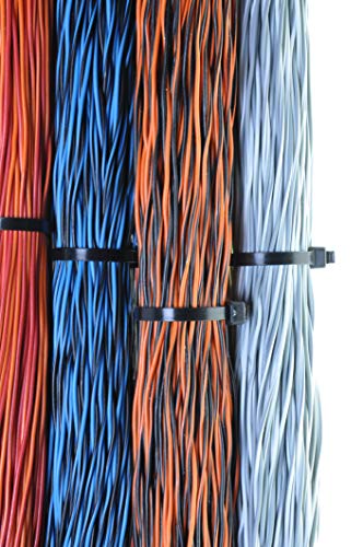 12" Black Zip Ties, 100 Pack, 50lb Strength