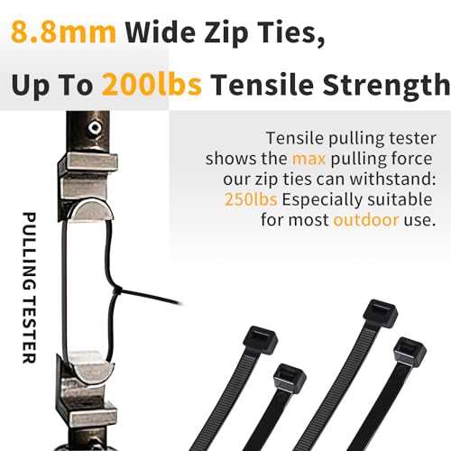 Heavy Duty 18 Inch / Black Zip Ties - 50 Pack