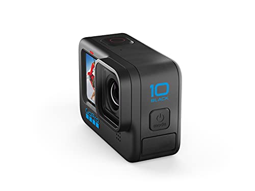 GoPro HERO10 Black - Waterproof Action Camera with Front LCD and Touch Rear Screens, 5.3K60 Ultra HD Video, 23MP Photos, 1080p Live Streaming, Webcam, Stabilization - Grip Support Store