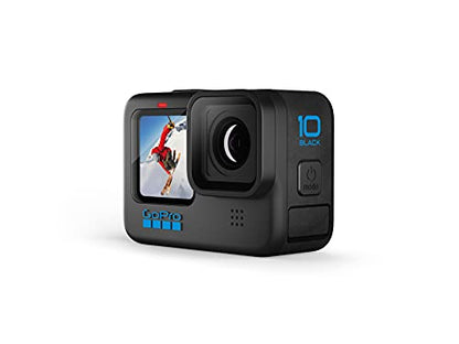 GoPro HERO10 Black - Waterproof Action Camera with Front LCD and Touch Rear Screens, 5.3K60 Ultra HD Video, 23MP Photos, 1080p Live Streaming, Webcam, Stabilization - Grip Support Store