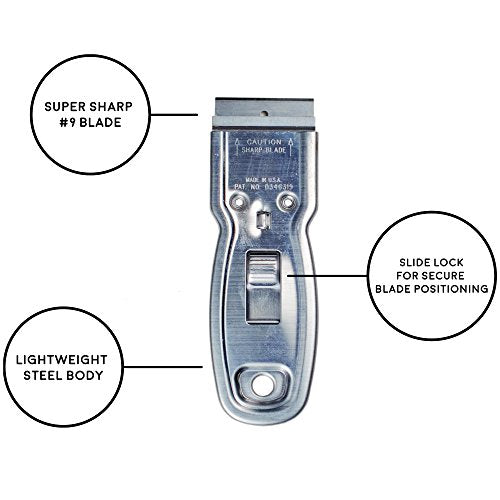 Razor Blade Scraper, includes 6 Single Edge Blades - Grip Support Store