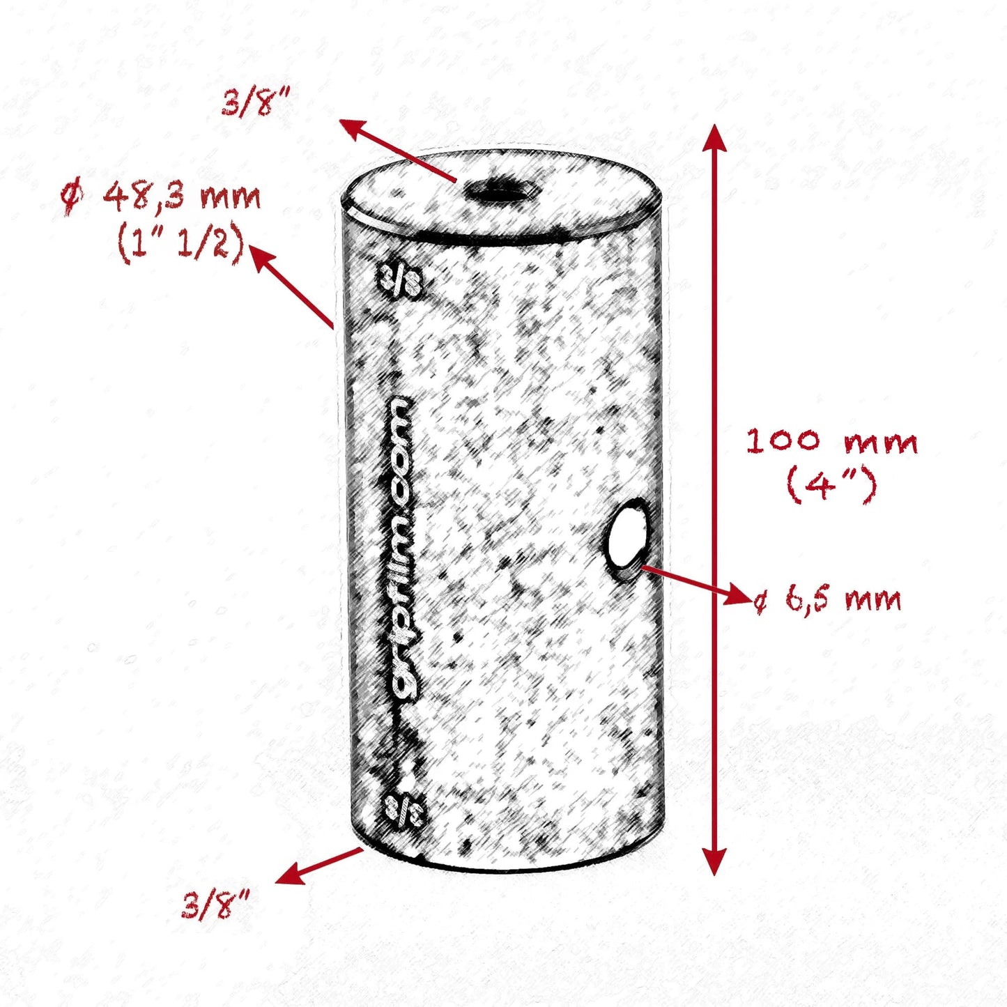 3/8 - 3/8 STARTER PIN 48.3mm ( 1" 1/2 ) SET - Grip Support Store