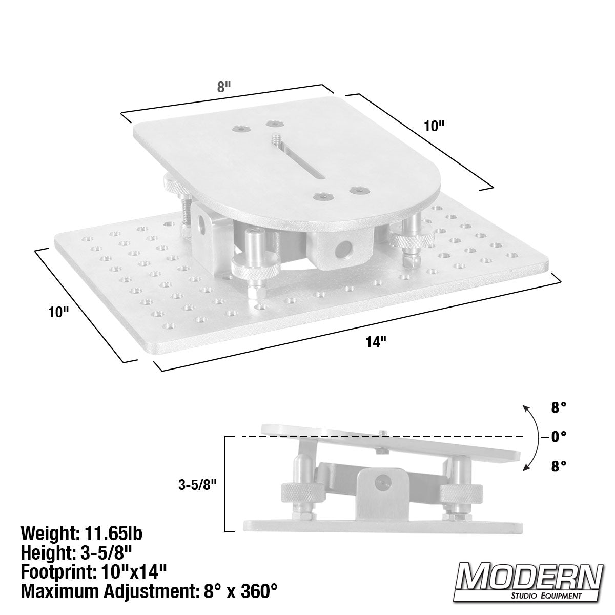 4-Way Leveling Camera Mount with 3/8" Slot - Grip Support Store