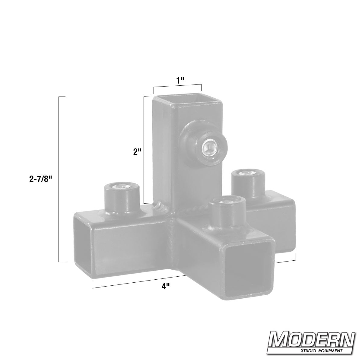 Tee with Brace for 3/4" Square Tube - Grip Support Store